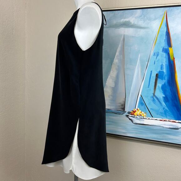 Eileen Fisher Dress Sleeveless double-layer silk cocktail dress Size PM - Picture 3 of 6